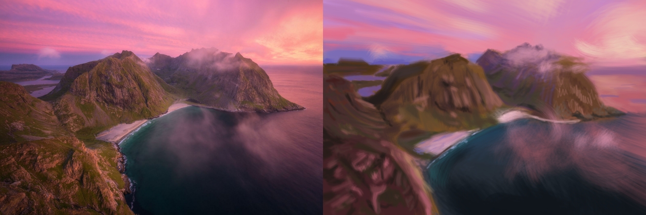 Vue aérienne d'une ile