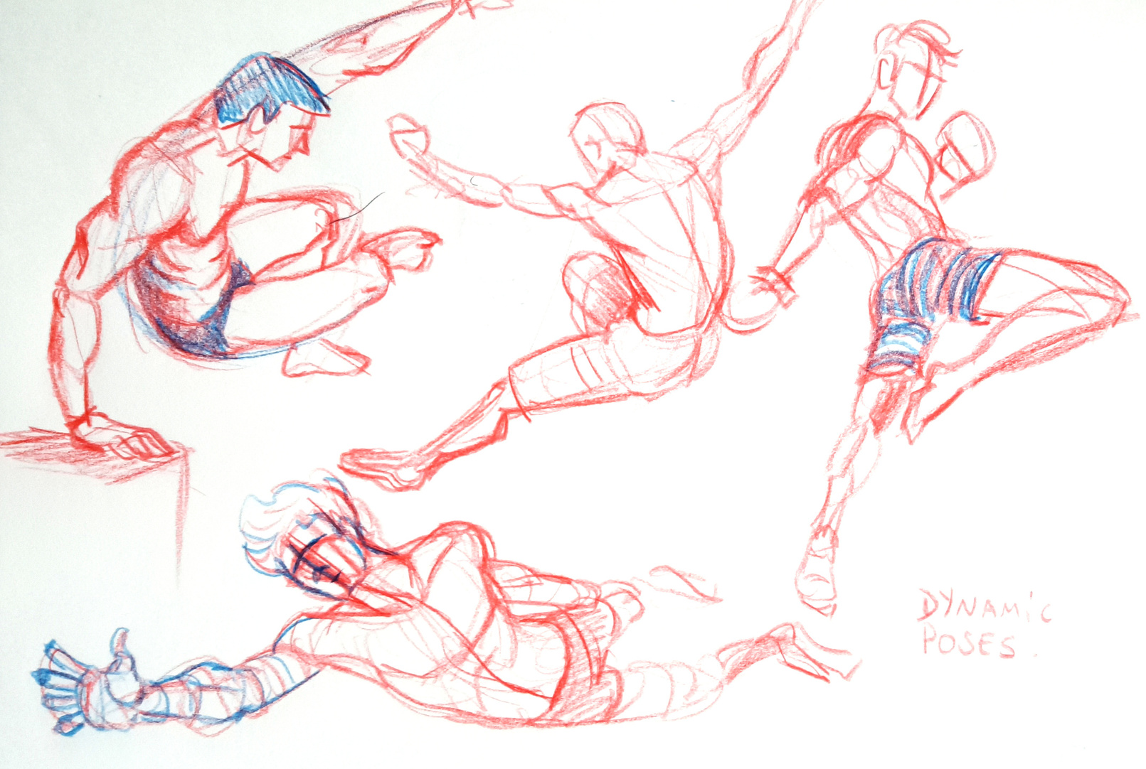 plusieurs poses dynamiques